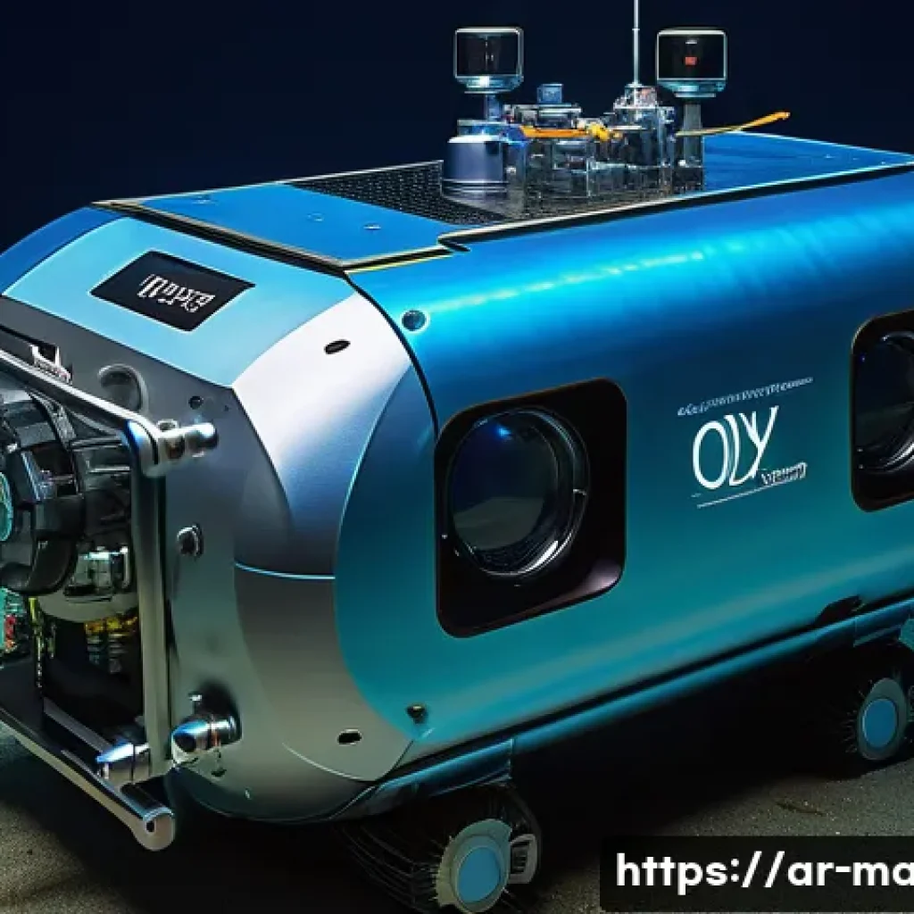 해양 기술 혁신 - A high-tech underwater exploration robot equipped with multiple high-resolution cameras and advanced...