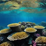 해양 영양염과 미량 원소 - A vibrant underwater scene depicting a balanced marine ecosystem in the Red Sea, featuring healthy c...