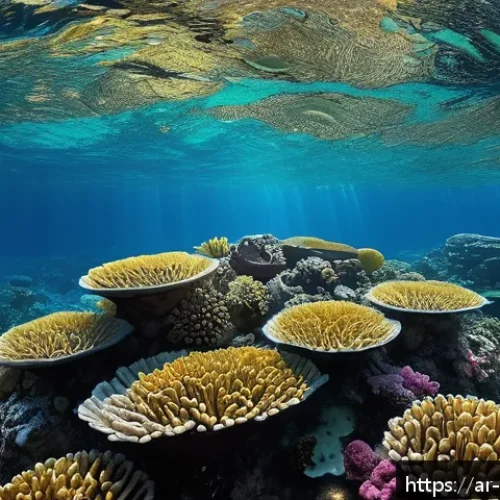 해양 영양염과 미량 원소 - A vibrant underwater scene depicting a balanced marine ecosystem in the Red Sea, featuring healthy c...
