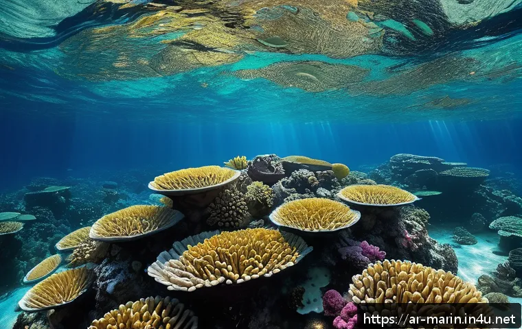 해양 영양염과 미량 원소 - A vibrant underwater scene depicting a balanced marine ecosystem in the Red Sea, featuring healthy c...
